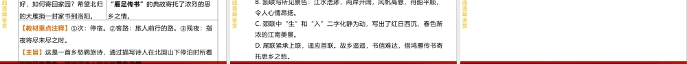 专题八《古诗词曲鉴赏》课件