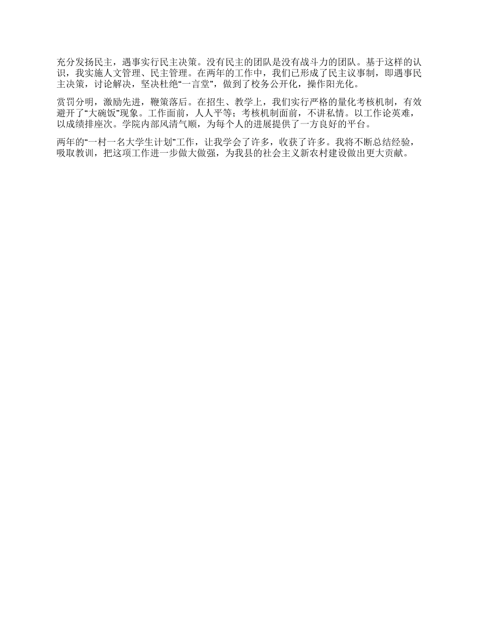 “一村一名大学生计划个人工作总结_第2页