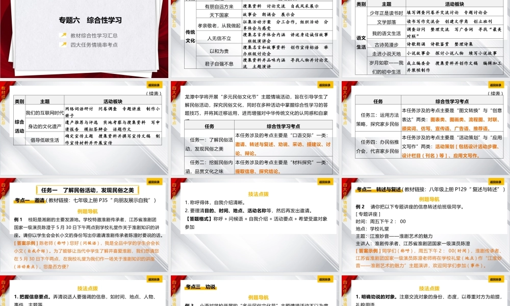 专题六《综合性学习》课件
