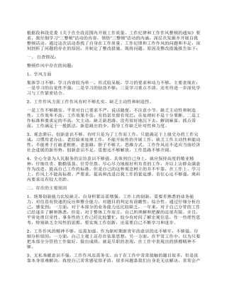 “三整顿自查报告