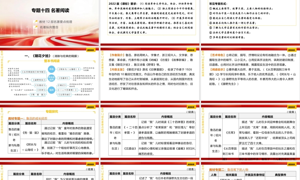 专题十四《名著阅读》课件