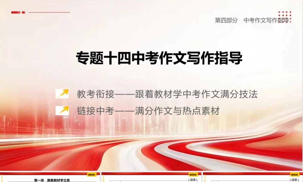 专题十五《中考作文写作指导》课件