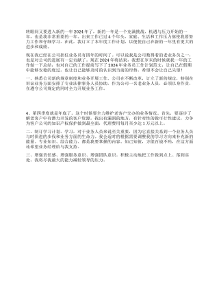 “业务员个人计划个人工作计划