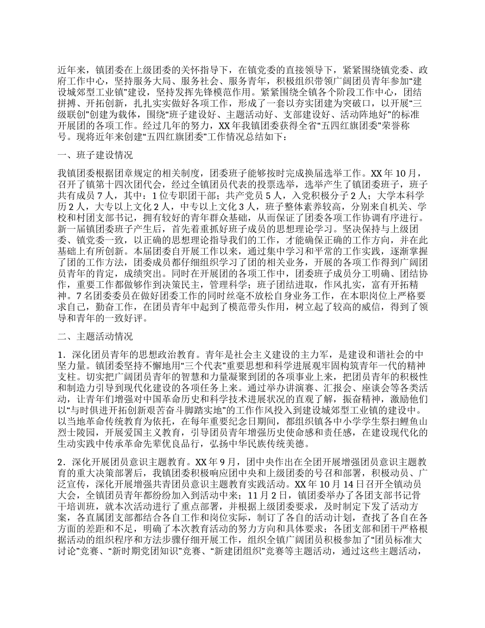 “全国五四红旗团委申报材料_第1页