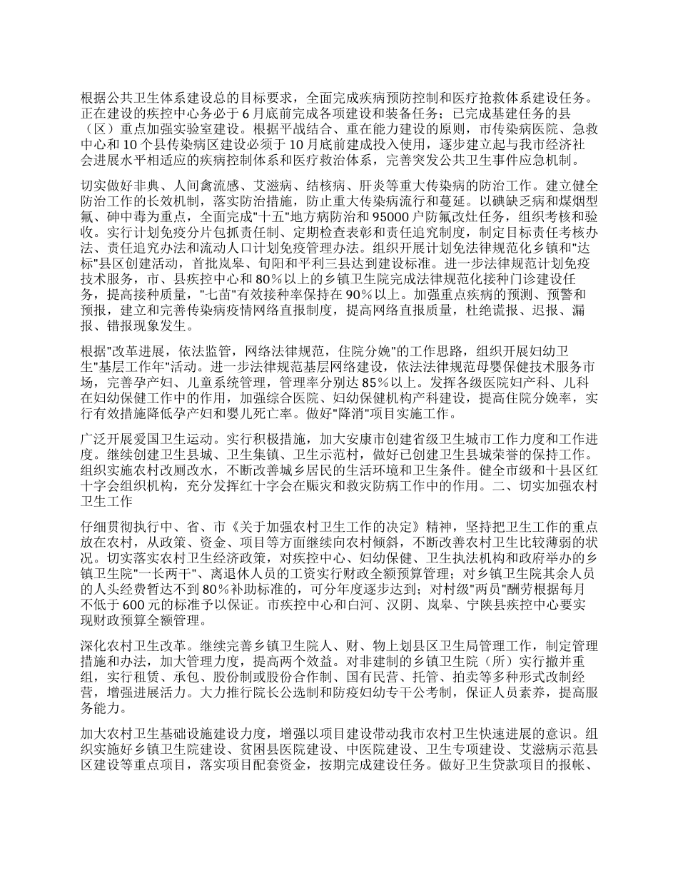 “全市卫生计划卫生工作计划_第1页