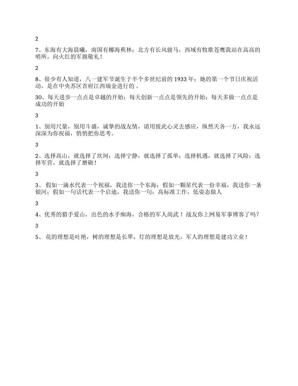 “八一建军节短信祝福语_第3页