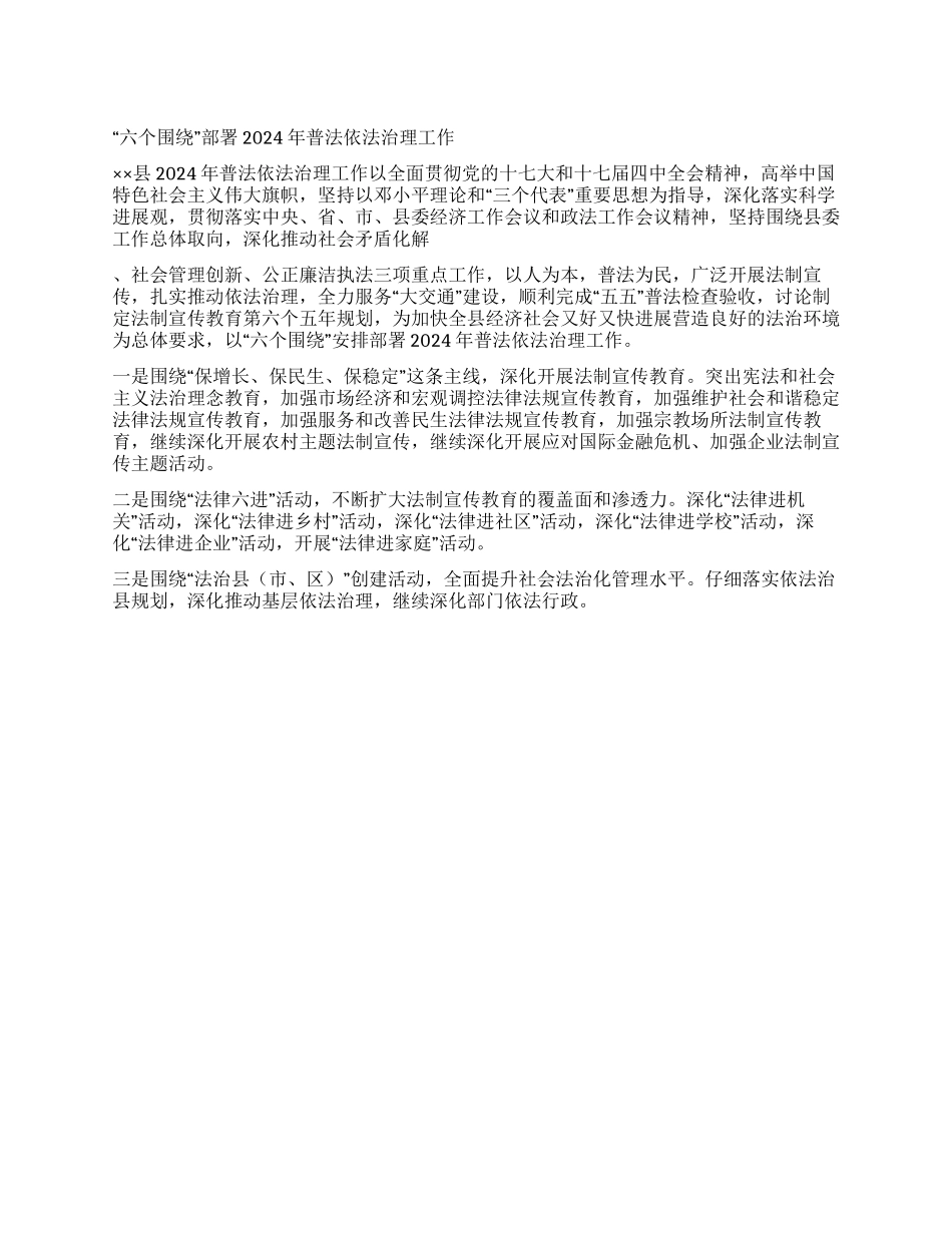 “六个围绕部署2024年普法依法治理工作_第1页