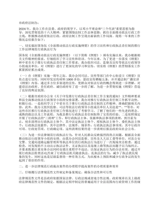 “县政府法制办总结及计划政府工作计划