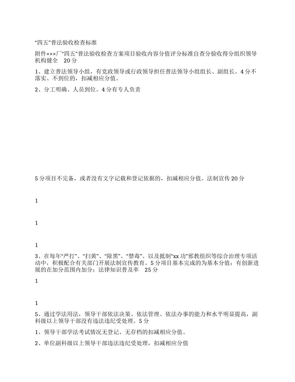 “四五普法验收检查标准_第1页