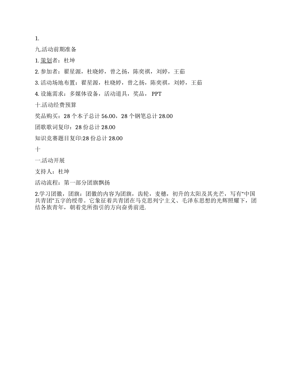 “团旗飘扬我爱我家团日活动策划书_第2页