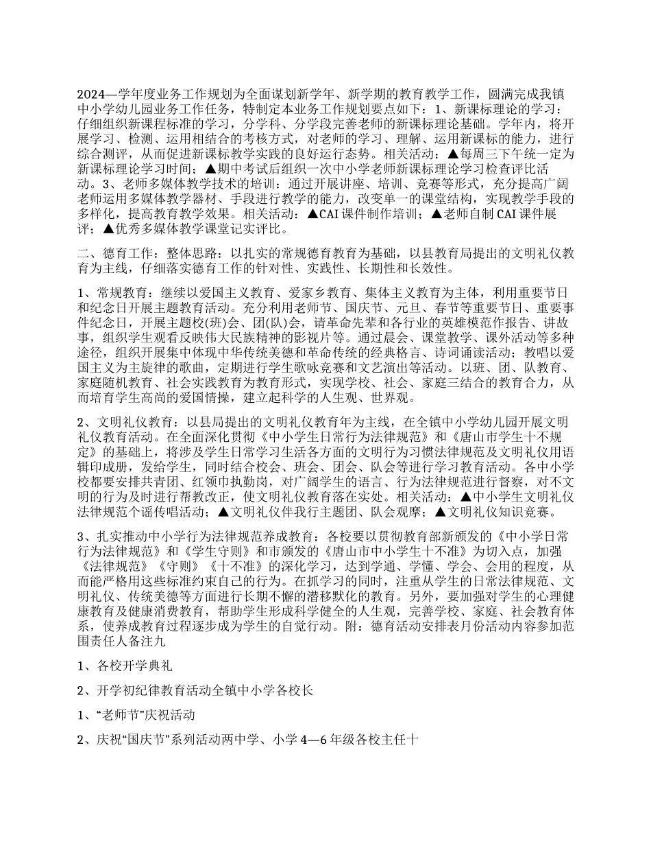 “学校学业务规划学校工作计划_第1页