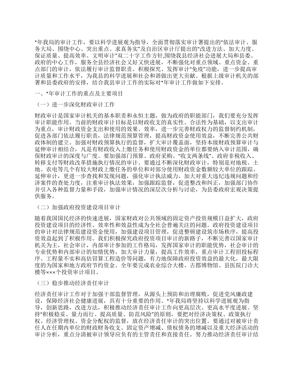 “审计局审计计划财政工作计划_第1页