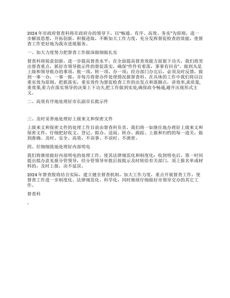 “市政府督查科计划政府工作计划_第1页