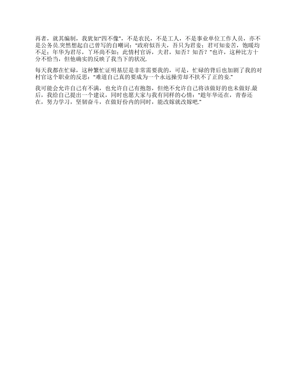 “村官的日子大学生暑假三下乡演讲稿_第2页