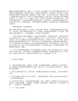 “村账乡镇代管工作检查情况的报告