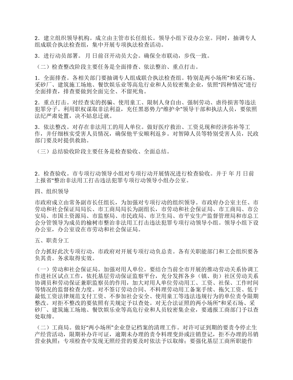 “治理非法用工活动计划政府工作计划_第2页
