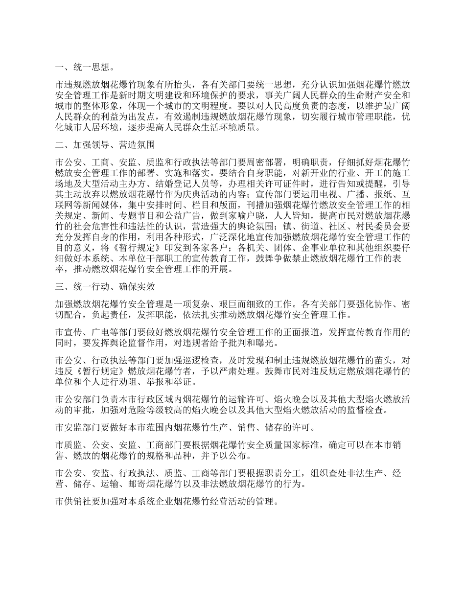“烟花燃放安全实施规划政府工作计划_第1页