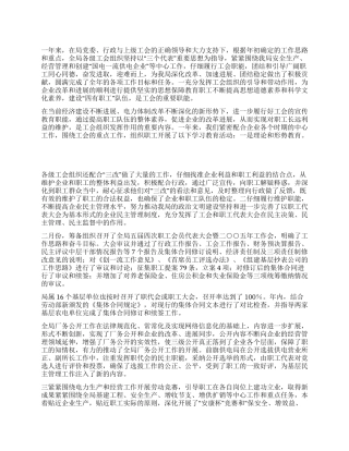 “电业工会总结暨计划工会工作计划