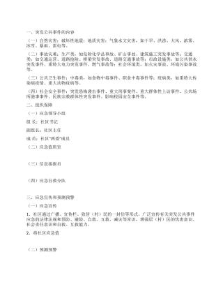 “突发公共事件处理工作计划政府工作计划