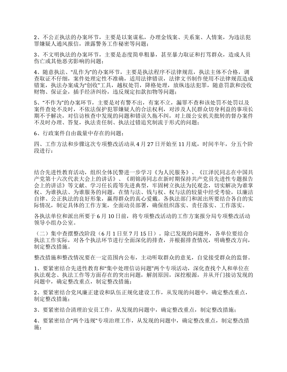 “规范执法行为促进执法公正专项整改活动工作方案_第2页