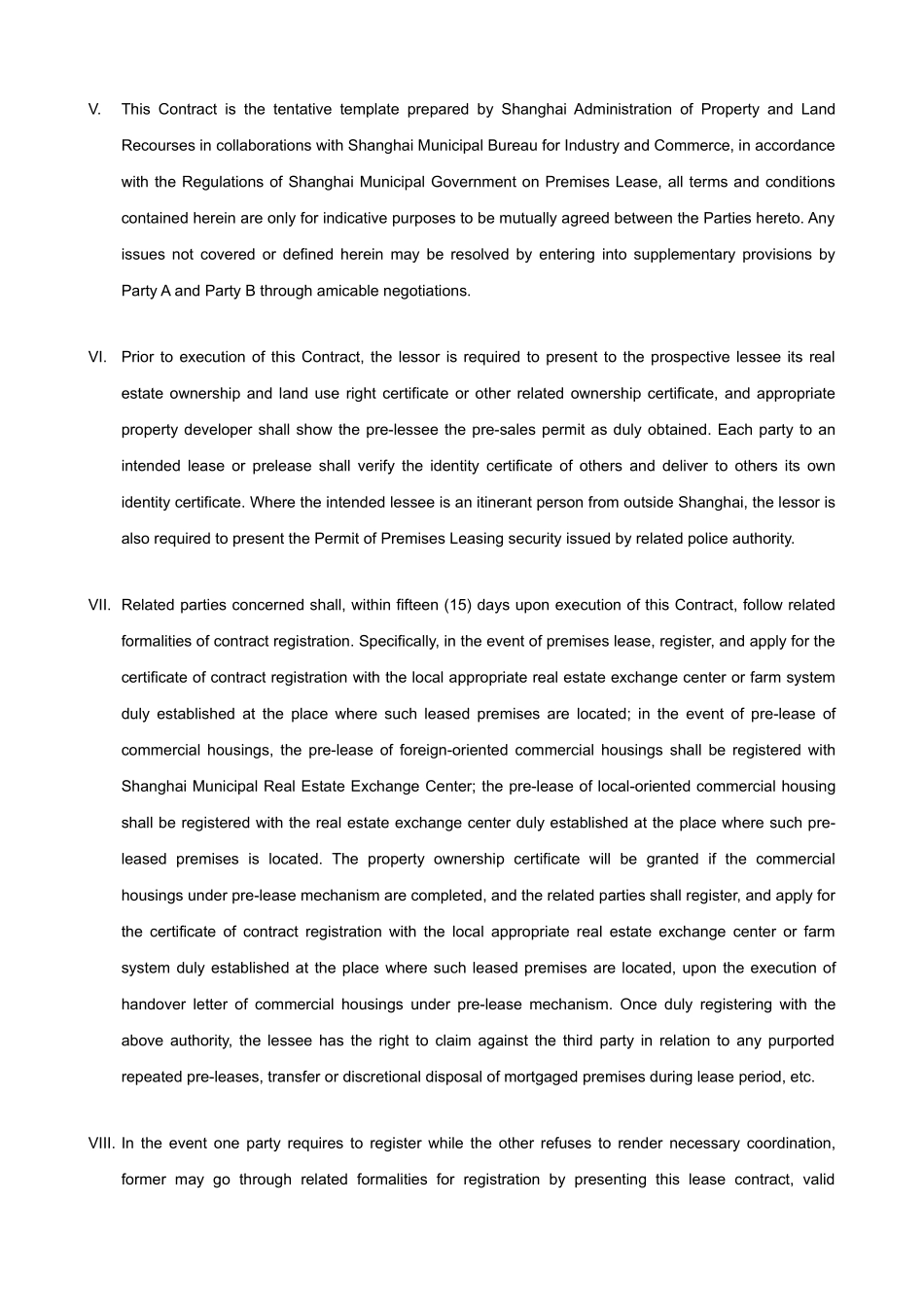 上海市房屋租赁合同英文版_第3页