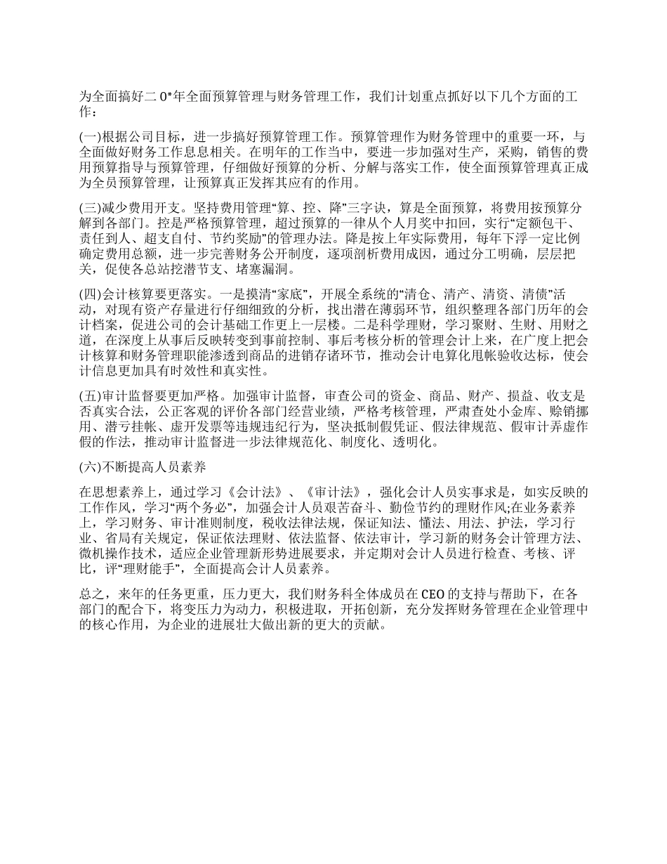 “财务个人计划个人工作计划_第1页