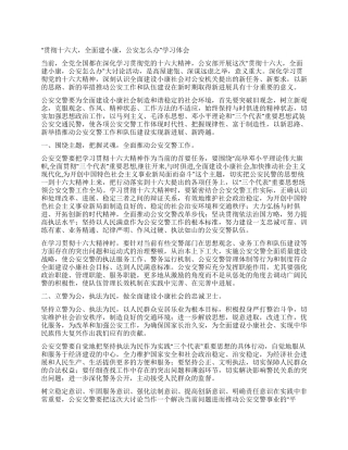 “贯彻十六大全面建小康公安怎么办学习体会