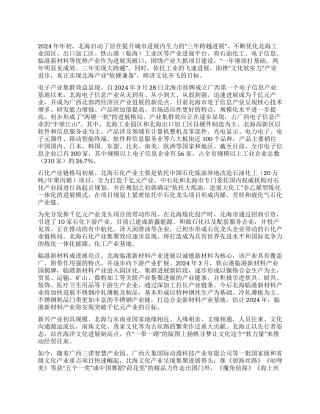 “软硬兼备北海产业百花齐放