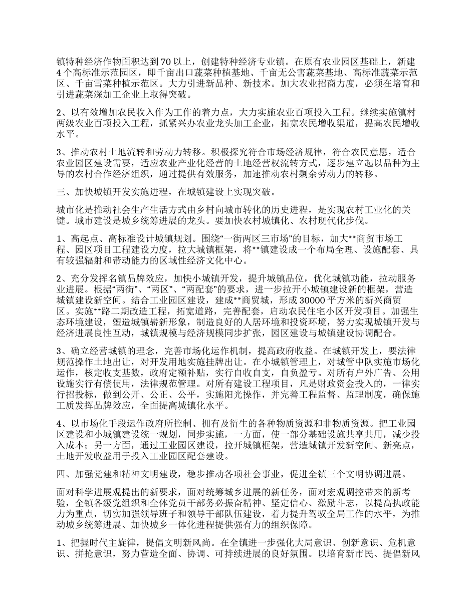 “镇政府城市改革计划政府工作计划_第2页