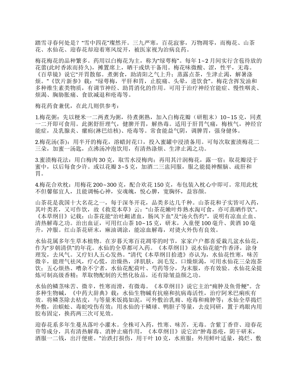 “雪中四花祛病良药_第1页