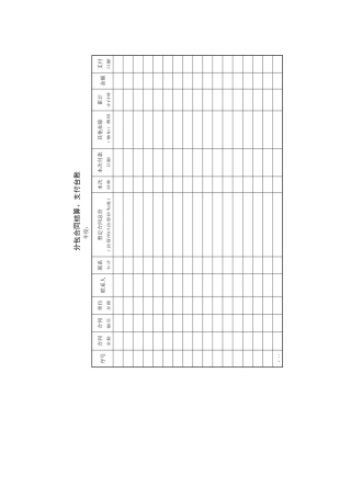 分包合同结算、支付台账