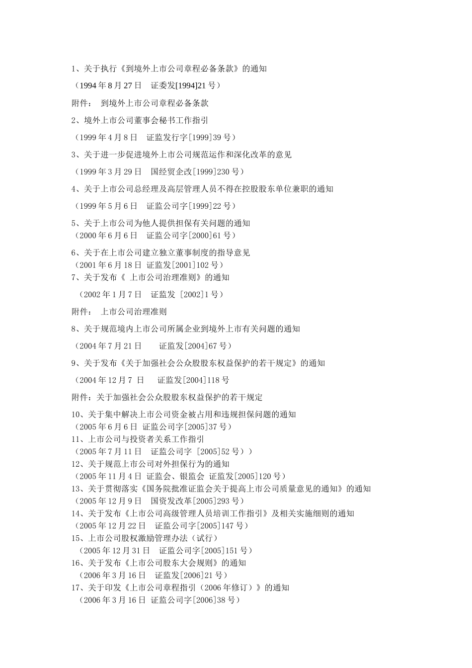 上市公司监管法规汇编目录_第3页