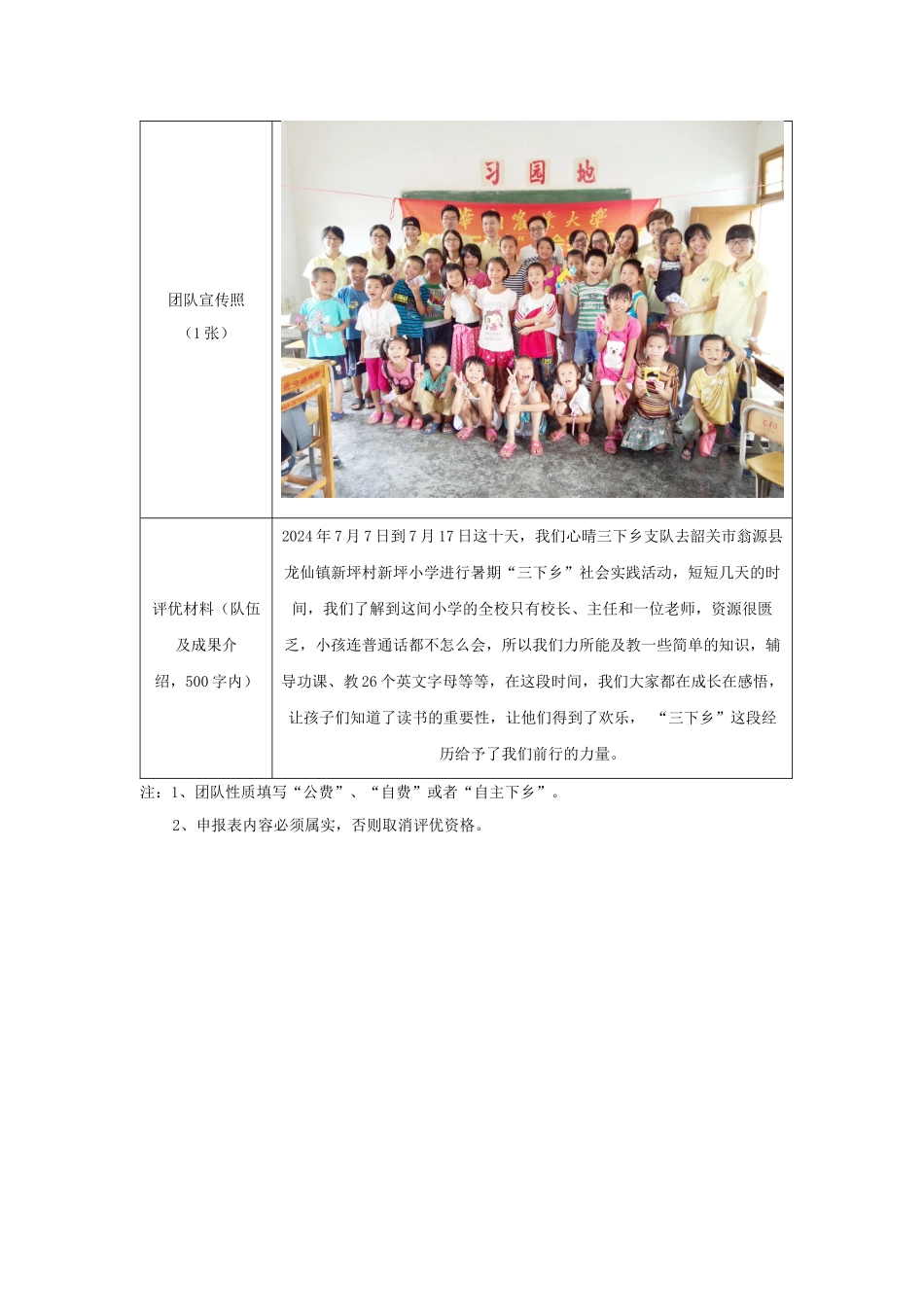 《2024年暑期“三下乡”社会实践活动优秀团队申报表》-姚嘉丽_第2页