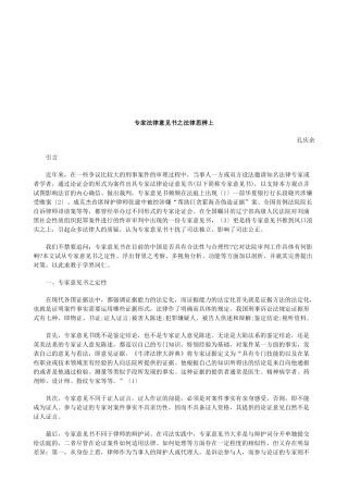 专家法律意见书之法律思辨上研究与分析