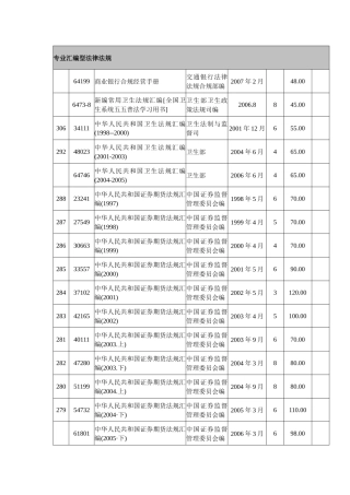 专业汇编型法律法规