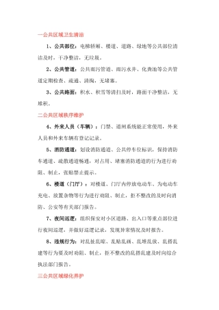 物业服务清单30条