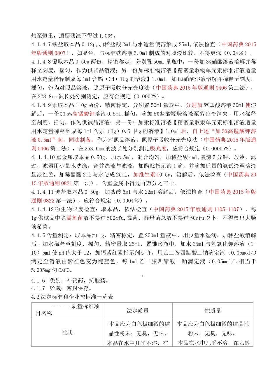 碳酸钙质量标准及检验操作规程完整_第2页