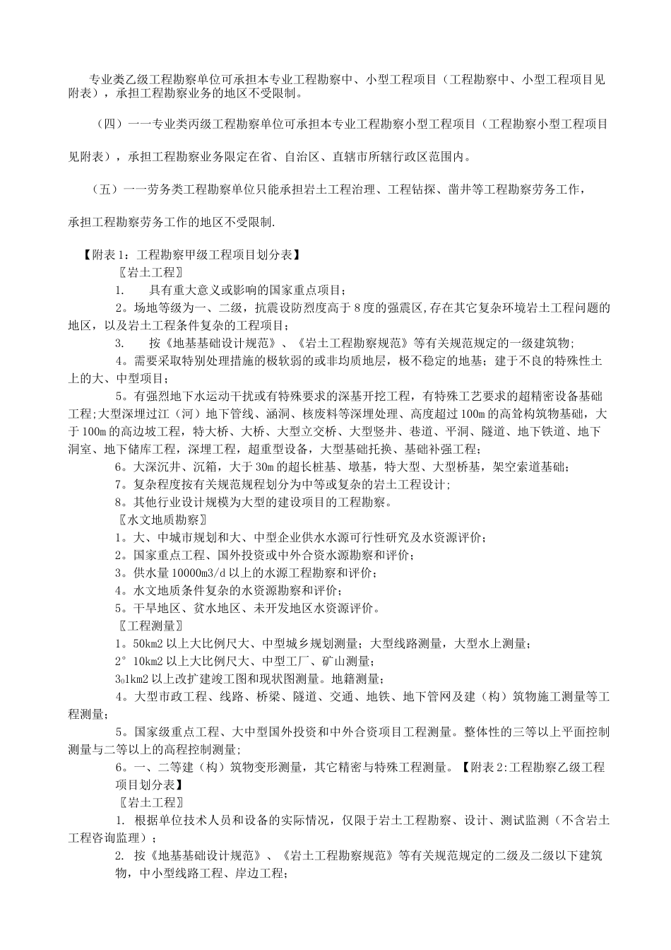 工程勘察、设计资质等级承担任务范围_第2页