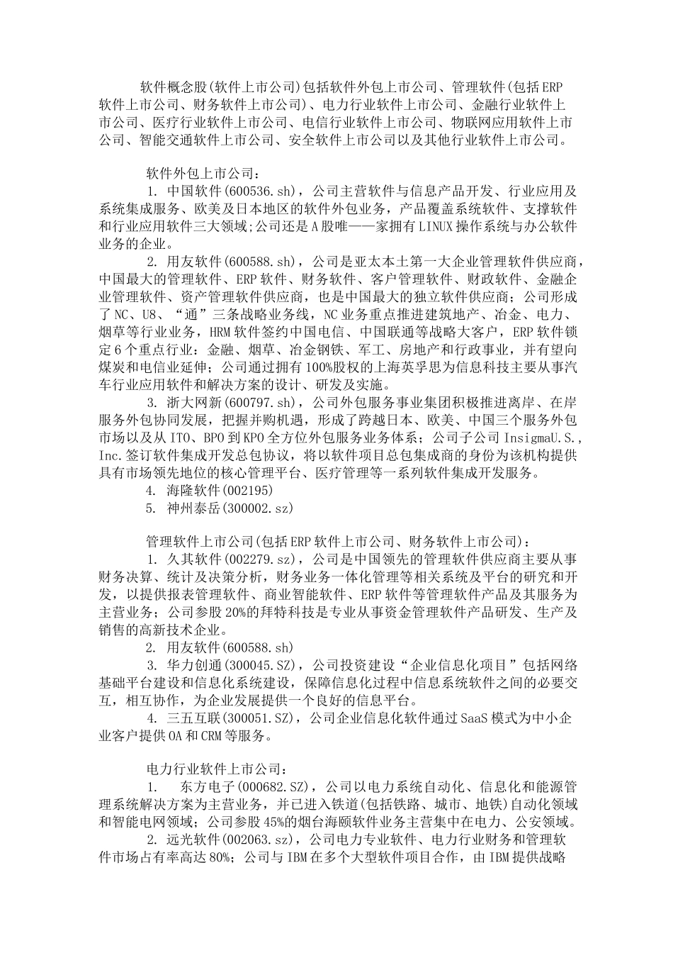 中国软件上市公司一览_第1页
