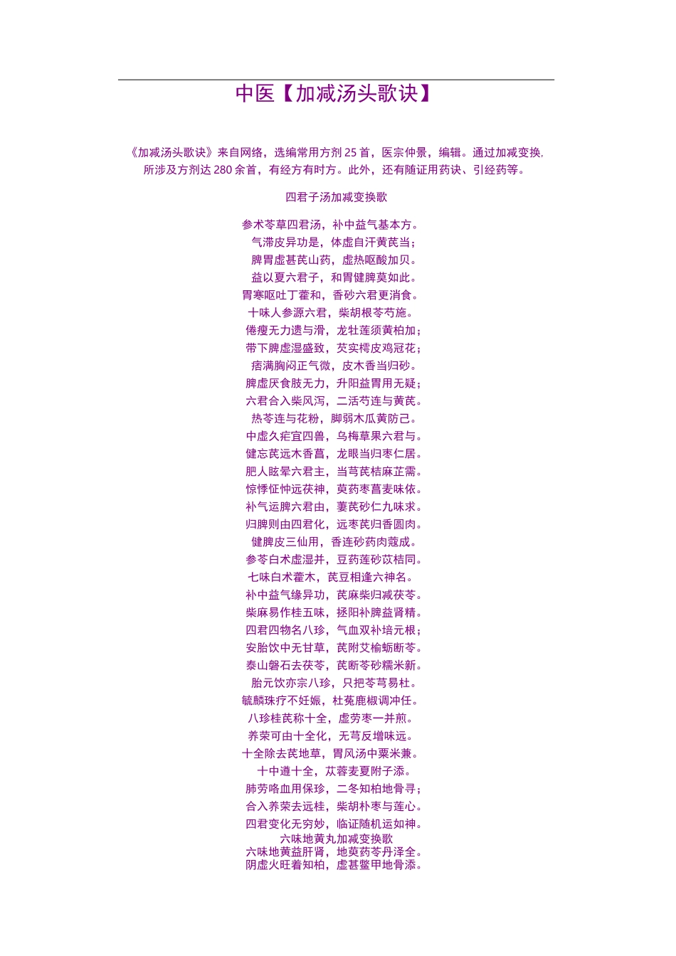 中医加减汤头歌诀_第1页