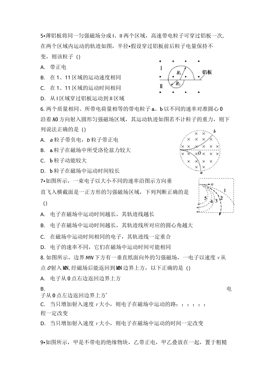 带电粒子在磁场中的运动练习题(答案)资料_第2页