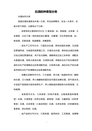 白酒的7种香型分类