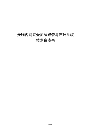 天珣内网安全风险管理与审计系统技术白皮书