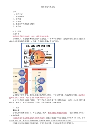 眼科疾病考点总结