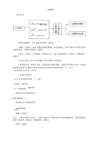 苏教版八下复习二次根式及基础练习(含答案)
