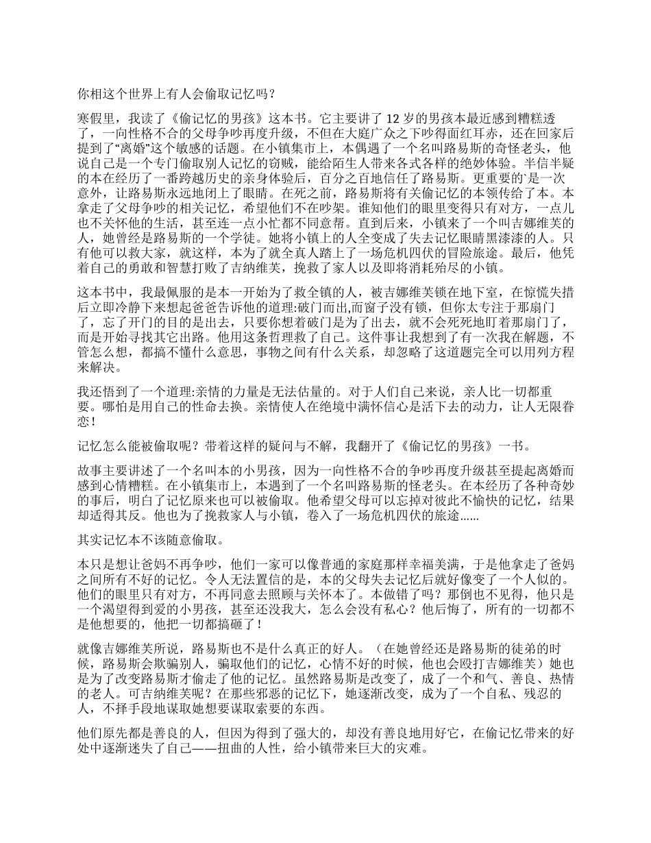 《偷记忆的男孩》读后感800字_第1页