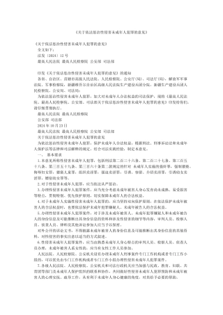 《关于依法惩治性侵害未成年人犯罪的意见》