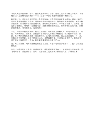 《刘梅日记》读后感500字