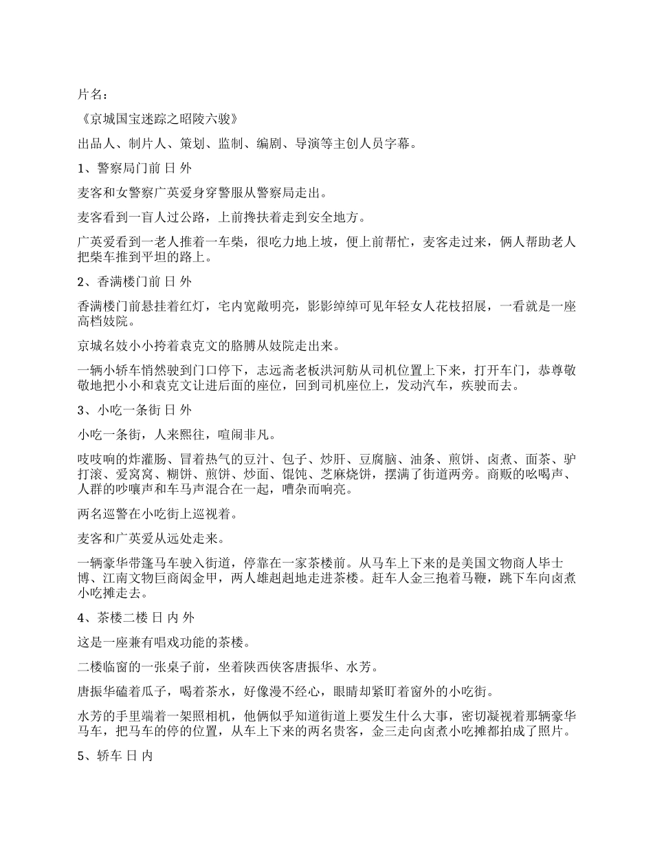 《国宝迷踪之昭陵六骏》_第1页