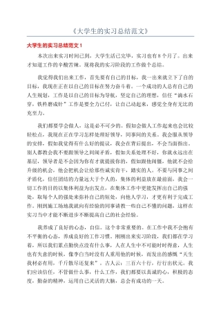 《大学生的实习总结范文》